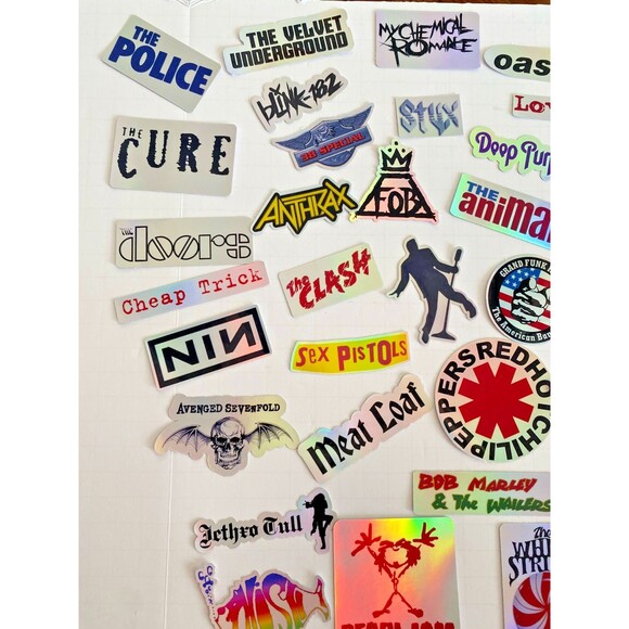 50 Classic Rock Stickers 60s 70s 80s 90s Rock & Roll Waterproof HIGH QUALITY!!!! - Picture 2 of 7